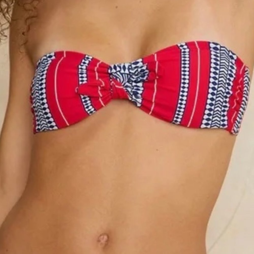Lemlem Anthropologie Bandeau Luchia Classic Red Top With‎ Removable Straps L